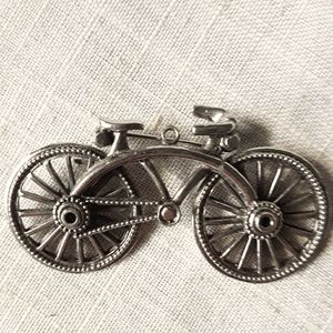 Vintage Silvertone Metal Bicycle Brooch